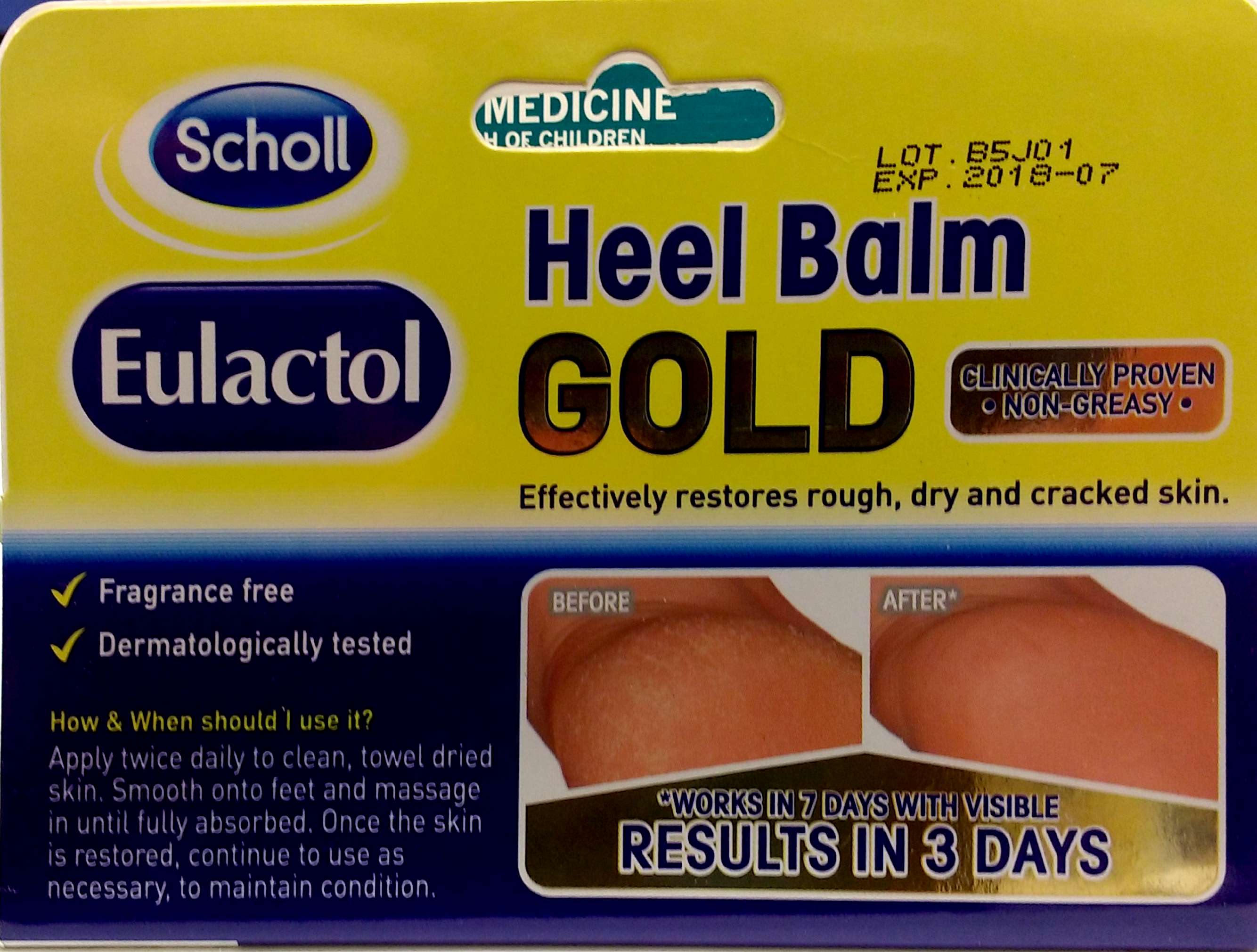 SCHOLL EULACTOL HEEL BALM GOLD 60ML