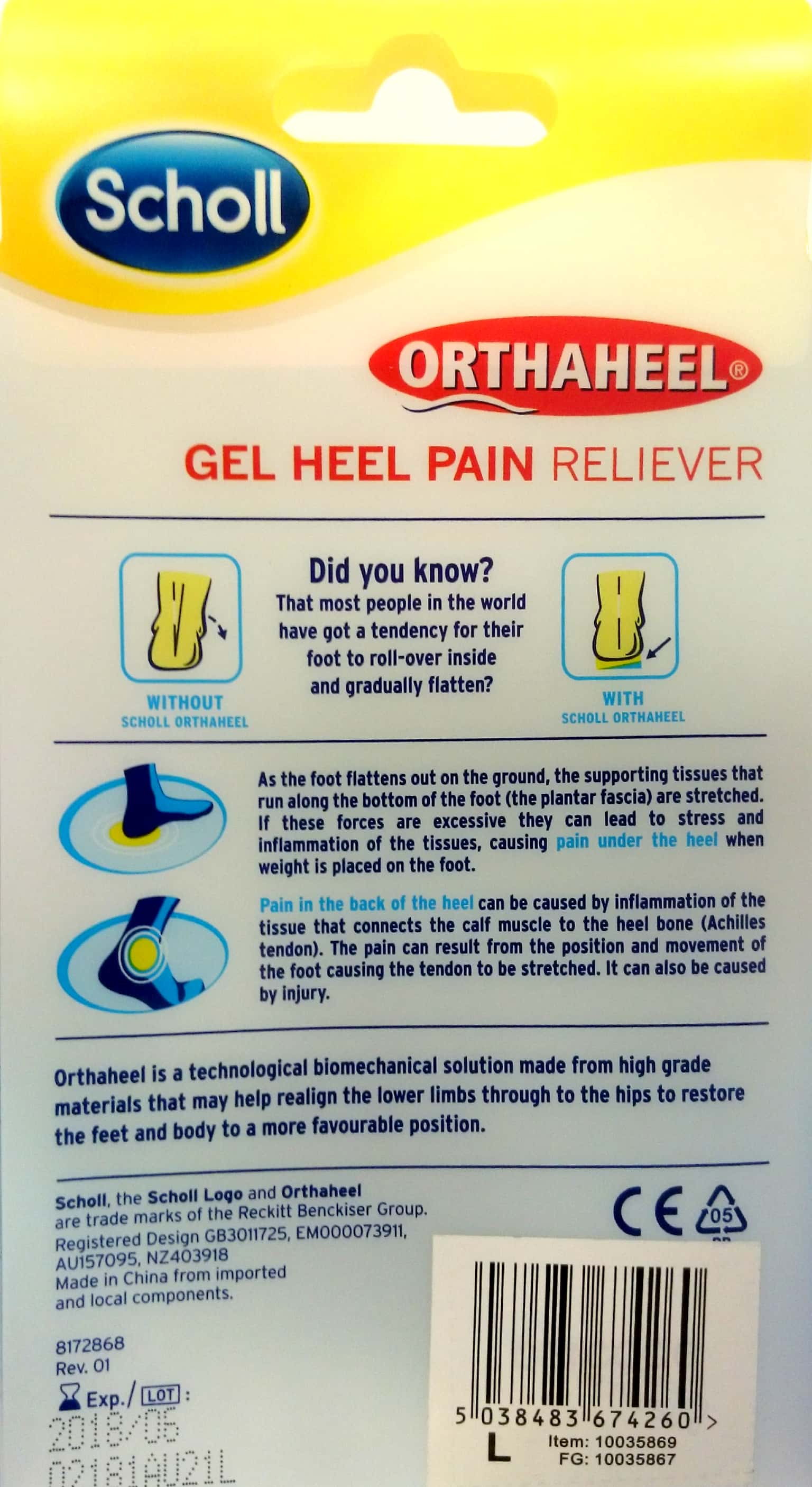 scholl orthaheel gel heel pain reliever