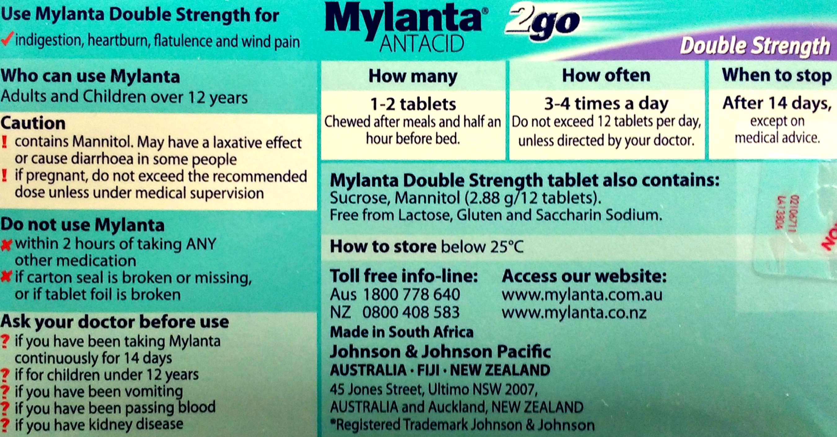 Mylan T MYLANTA 2GO DOUBLE STRENGTH CHEW TABLETS 24