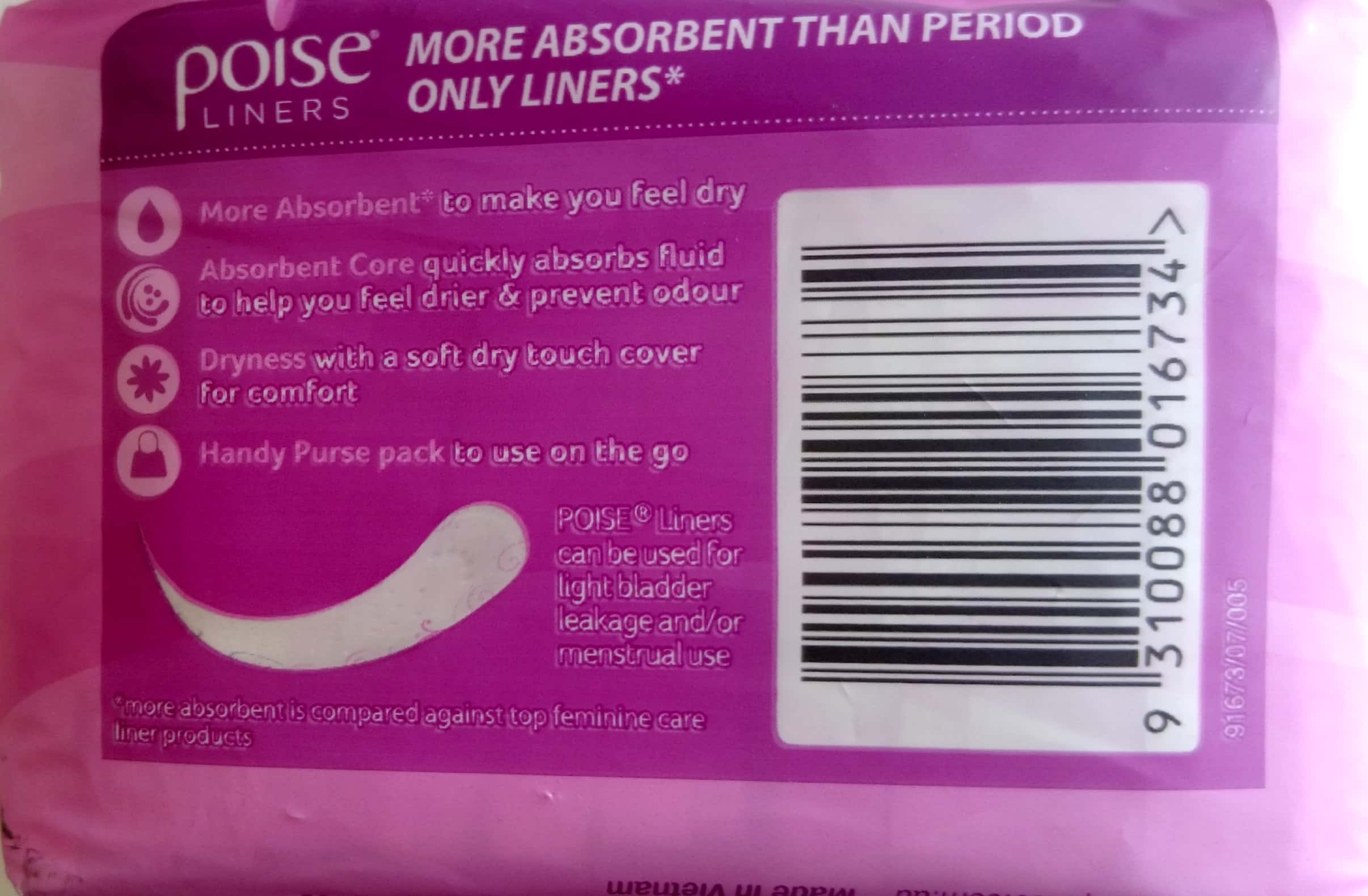 Poise Light Liners 18 Pack