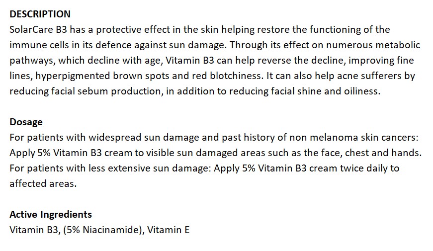 solarcare b3 cream