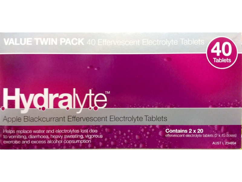 HYDRALYTE APPLE BLACK CURRANT EFFERVESCENT TABLETS 40